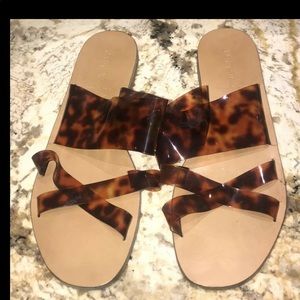 JCrew Bali Tortoise PVC Flat sandals 9 M